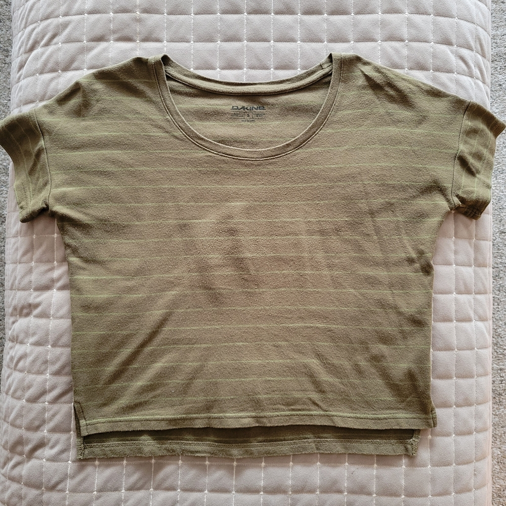 Dakine Army Green Striped Crop Top